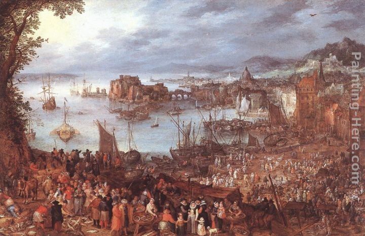 Jan the elder Brueghel Great Fish-Market